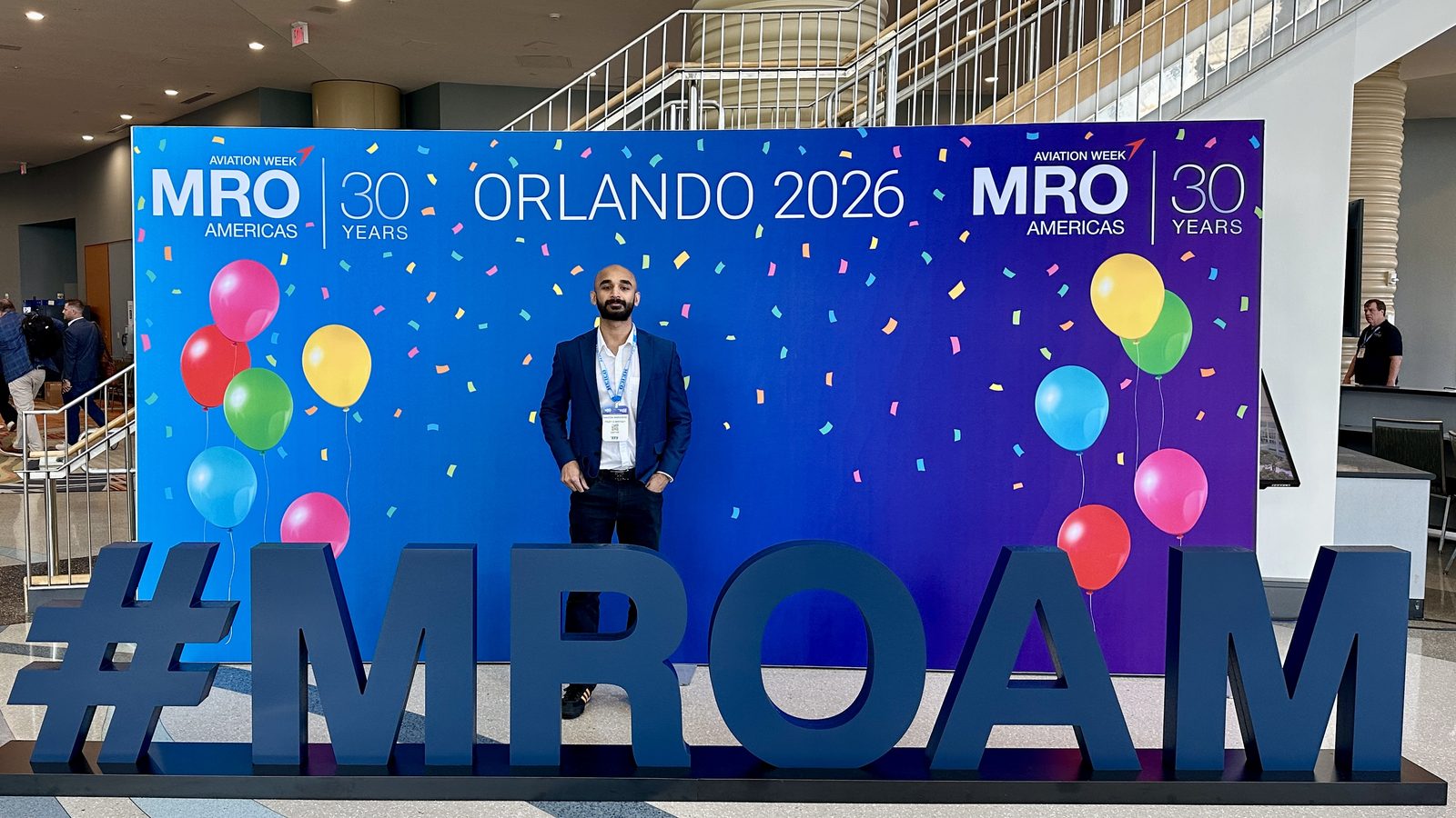 Naveen Varghese at the MRO Americas aviation maintenance conference in Orlando